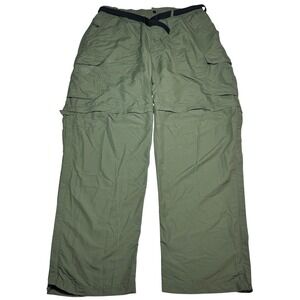 REI Sahara Convertible Cargo Pants Mens XLx32L Hiking Outdoors Zip Off Green